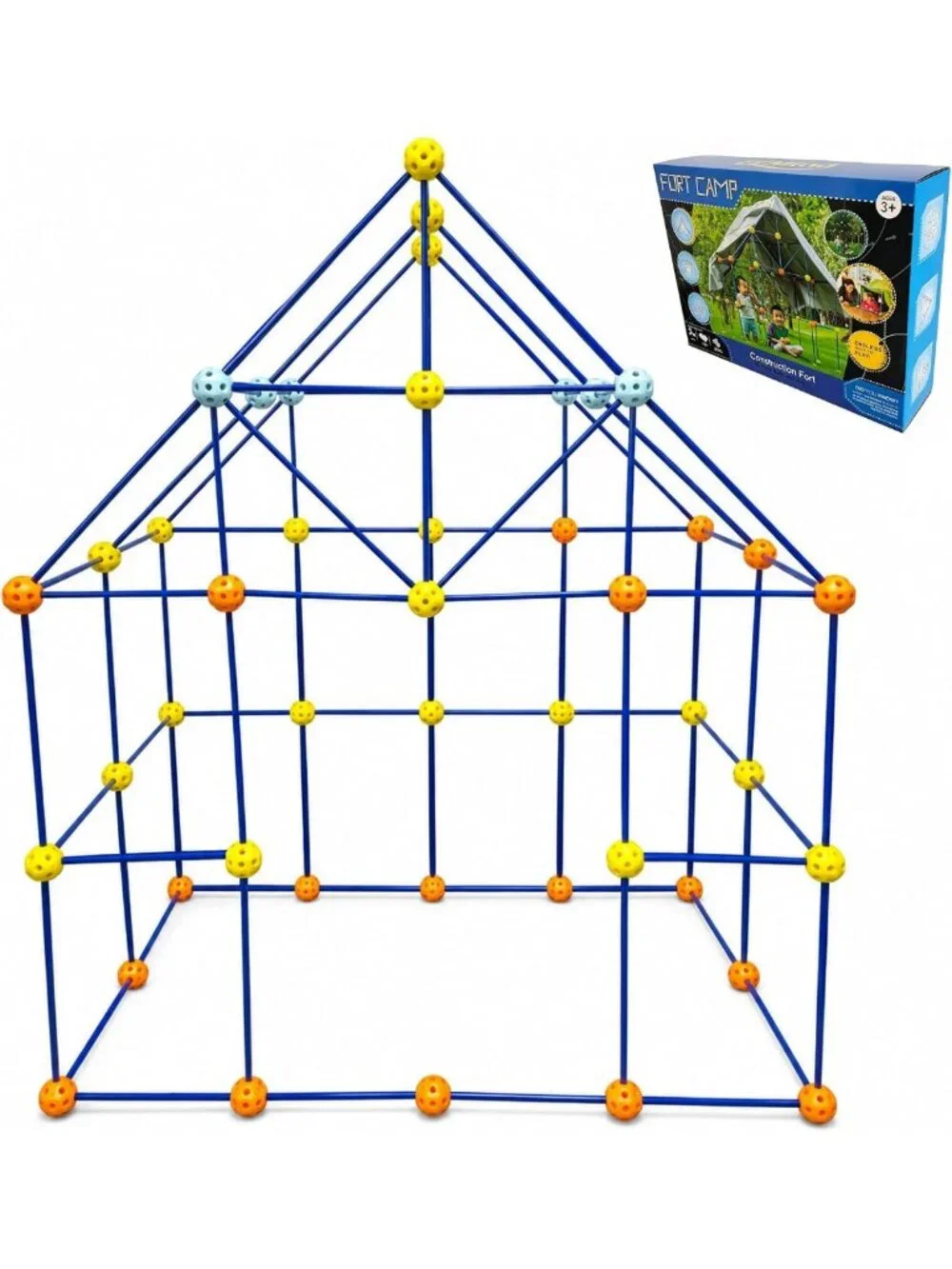 STEM Fort Building Kit for Kids 3-12, 158 Pieces Creative Indoor Playset